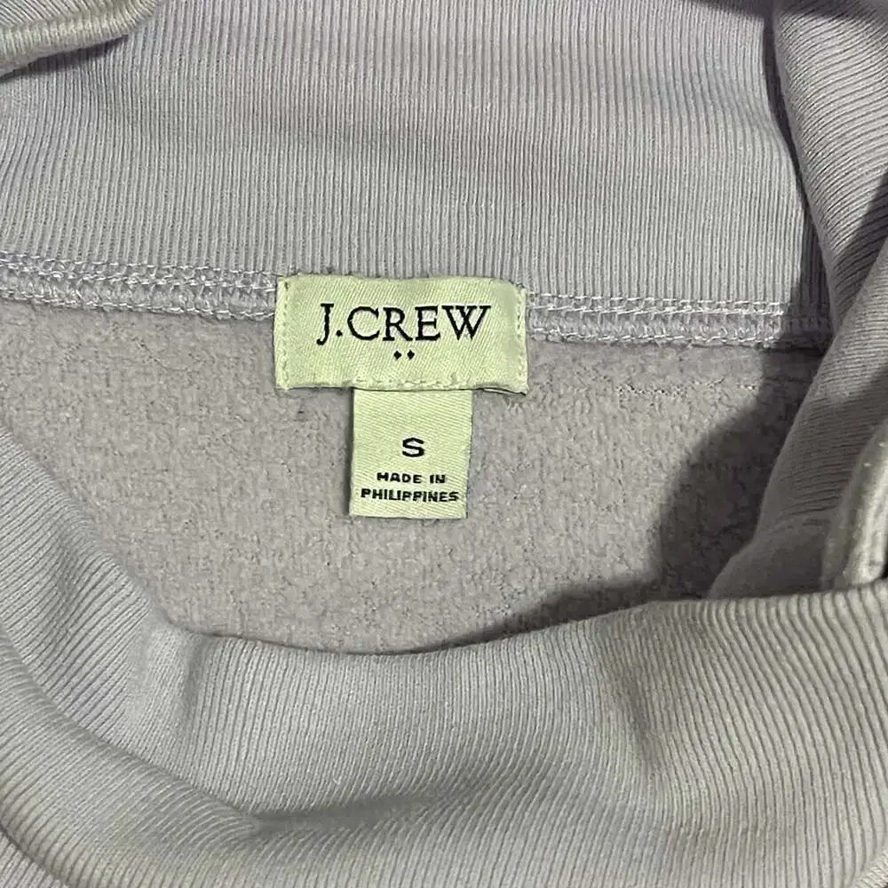 J.Crew Womens Sweatshirt Lavender XL Button Mock Neck Pullover Fleece Preppy